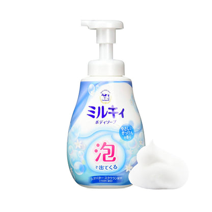COW BRAND MILKY BODY SOAP GENTLE BUBBLES SOAPY SCENT 600ML - HK MATSUKIYO